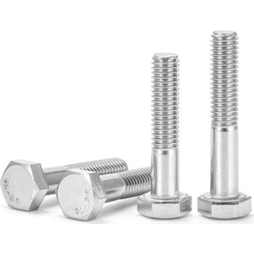 2pcs 3/8-16 316 stainless steel outer hexagon screws external hex head half tooth screw mechanical bolts fasten bolt DIN933