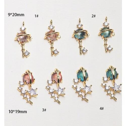 2pcs Korean Creative Rhinestone Star Globe Blue Earrings for Women Statement Copper Pendant diy Jewelry Necklace Accessories