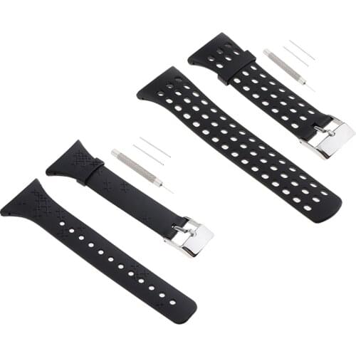 2pcs Match All Black Rubber Silicone WatchBand Starp for Suunto Series M 1-5 Male Female Couple