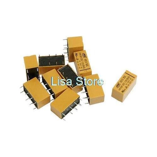 10 x DC 12V Coil DPDT 8 Pin 2NO 2NC Mini Power Relays PCB Type HK19F