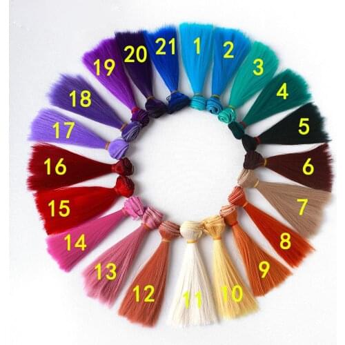 5pcs/lot 15cmx100cm BJD doll wig hair straight wigs hair--21colors option