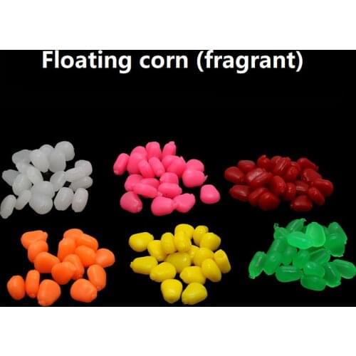 50pcs/lot High Quality Floating Corn Smell Silicone Soft Plastic Bait Artificial Boilies Flavoured Grass Carp Floating Lures
