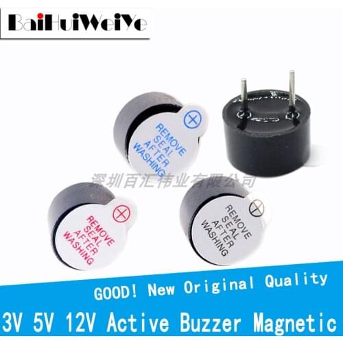 10PCS/LOTE 3V 3.3V 5V 12V Active Buzzer Magnetic Long Continous Beep Tone 12*9.5MM New Original Good Quality