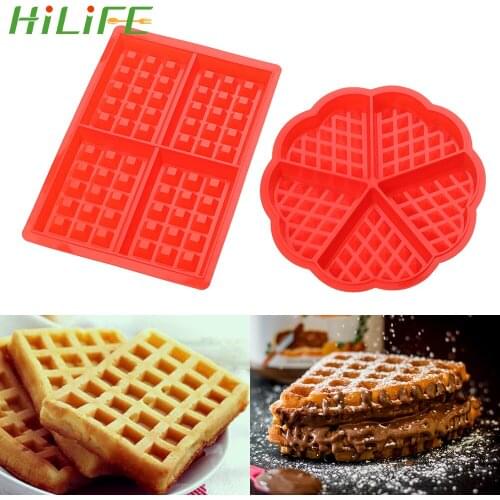 HILIFE Non-stick for Oven High-temperature Baking Rectangle Shape Kitchen Bakeware Cake Mould Silicone Waffle Mold