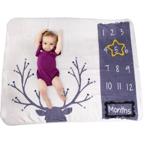 Baby Photoshoot 12 Monthly Baby Milestone Blanket Newborn Soft Baby Photography Props Background Blanket Photo Animal Items