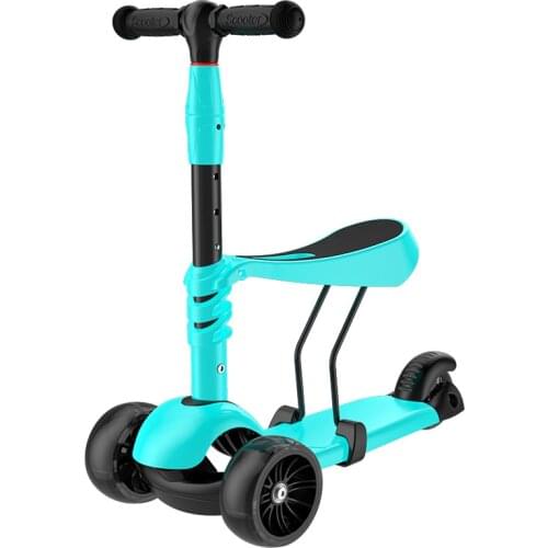 Childrens Scooter 3-6 Years Old Three-in-one Can Ride Scooter Baby Widened PU Flash Wheel Scooter