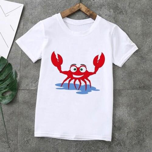 Summer t shirt for girls clothes animal Crab children clothing tshirt girl Octopus graphic t shirts Harajuku kids clothes boys
