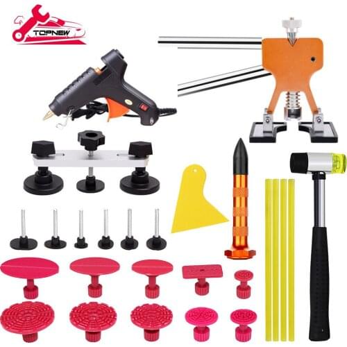Car Body Paintless Repair Removal Tools Automotive Door Ding Dent Glue Puller Repair Starter Set Kits for Car Hail Damage and Do