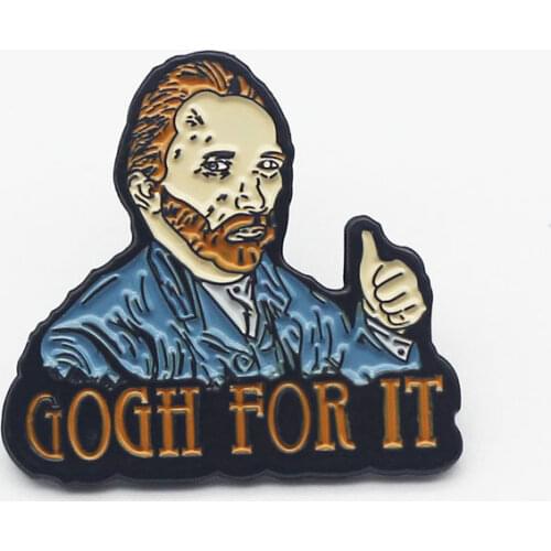 Custom Art painter Vincent Van Gogh Cartoon Brooch Creative Metal Badge Jewelry Welcome to Customize with Your Logo Design
