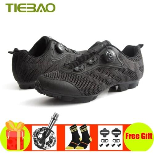 Tiebao Cycling Shoes Mtb Men Women Breathable Mountain Bike Sneakers Sapatilha Ciclismo Mtb Self-locking Riding Bicycle Shoes