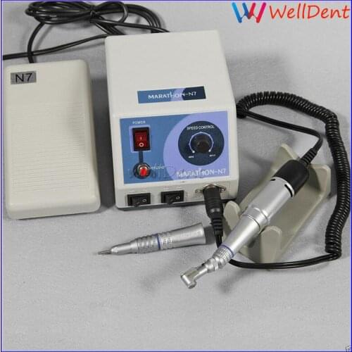 Dental Lab Micromotor Polishing Marathon N7 Micro Polisher Electric With Straight Handpiece Contra Angle 35k Rpm