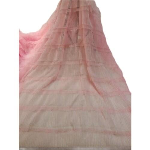 Soft Material Baby Pink Color Washable Material African French Guipure Lace Fabirc for Fashion Show Dress