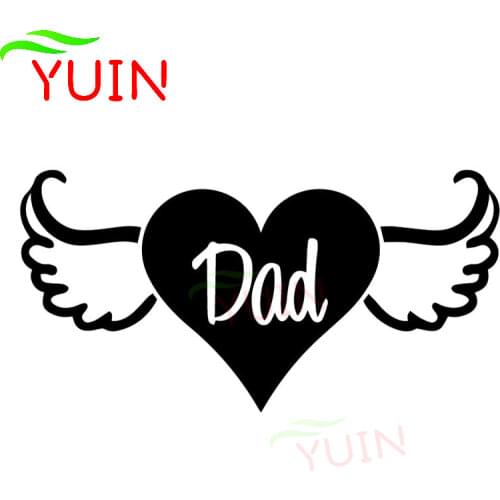 Personality Car Sticker Dad Heart Angel Wings Cars Decal Fashion Body Window Decoration PVC Waterproof Sunscreen Auto Stickers