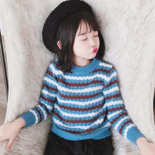 Boys Striped Sweater 2019 New Children Knitted Pullover Patchwork Color Girls Sweater Tops BC780