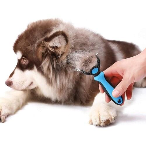 Pet Hair Removal Comb 2 Sided Undercoat Rake Dog Dematting Deshedding Brush Puppy Brush Grooming Tools Cat Fur Trimming Products