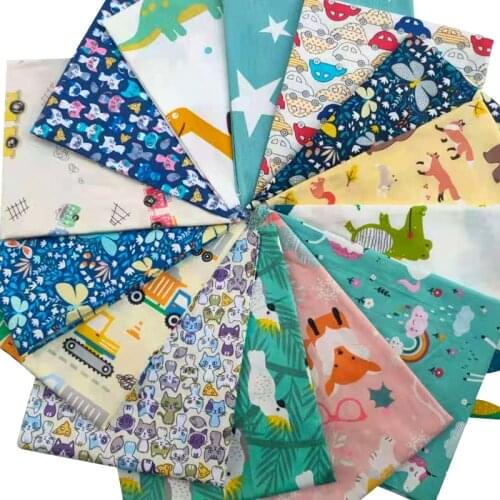 Clearance Cartoon Cotton Fabric Printed 100% Cotton Cloth For DIY sewing craft Cotton Material