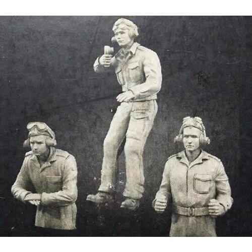 Unassambled 1/35 ancient Tank Crew (3 figures) in winter Resin figure miniature model kits Unpainted