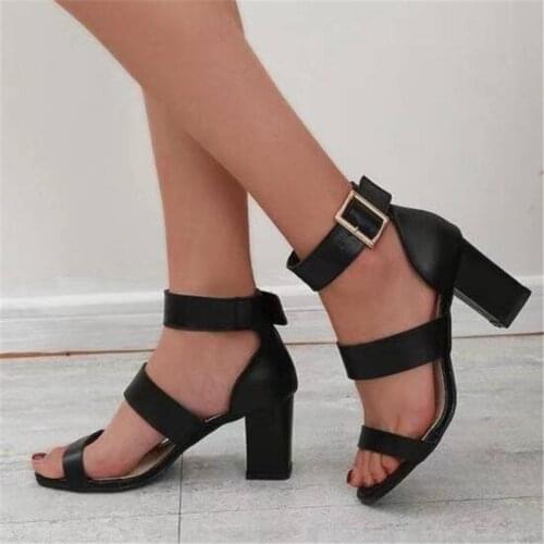 Summer Womens Large Size Spot Wedges with Buckle Belt Sandals Female High Heels Shoes