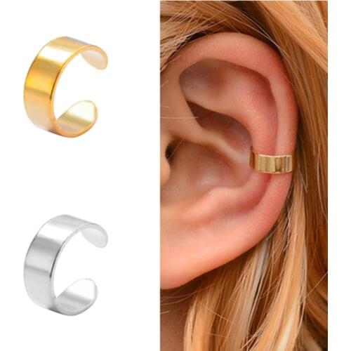 1 Piece Punk Unisex Man/Women Simple Ear Clip Fake Earring Cuff Wrap Earrings No Piercing-Clip On Cartilage Wrap Jewelry