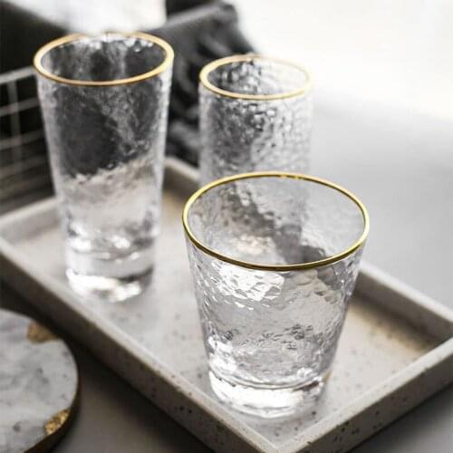 INS Phnom Penh Glass Creative Transparent Cup Hammer Pattern Cup Household Wine Glass Juice Cup