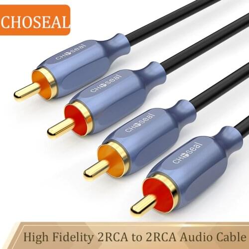 Choseal RCA Stereo Cable 2RCA Male to 2RCA Male Stereo Audio Cable for Home Theater HDTV Amplifiers Hi-Fi Systems