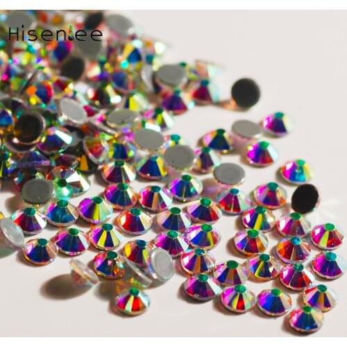Multi-Size AAAA Crystal AB Hotfix Nail Art Rhinestone 3D Strass Charm Shiny Glass Stone Clothing Handmade Design Decoration Tool