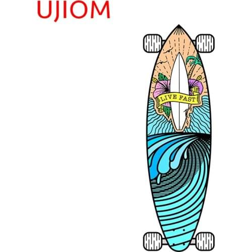 UJIOM Longboard Hawaii Home Decoration Living Room Decor Wall Stickers Waterproof Home Office Bathroom Decorative Decals
