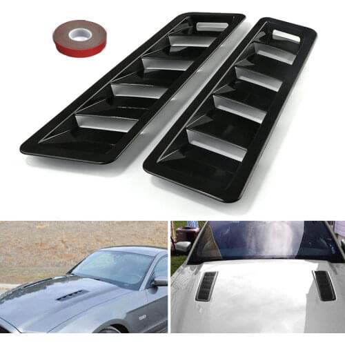 1Pair Universal Car Front Bonnet Vents Hood for Ford Mustang Nissan BMW VW Jetta Golf Jeep Subaru Etc Most Models Car Decorate