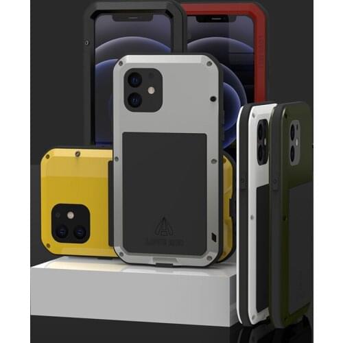 For iphone 12 Pro Max Waterproof Case Shock Dirt Proof Water Resistant Metal Armor Cover Phone Case for iphone 12 Mini Case