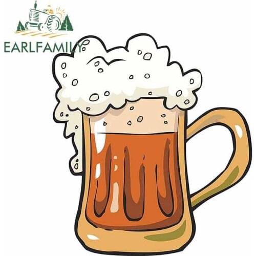EARLFAMILY 13cm x 11.7cm For Tasty Foam Root Beer Mug Car Sticker Colourful Custom Waterproof Vinyl Scratch-Proof Decal Gift