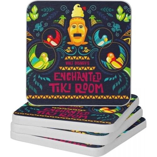 Enchanted Tiki Room Diatomite Square Round Coaster Resistant Water Cup Bonsai Mat Soap Toothbrush Pad Wholesale Diameter 10cm