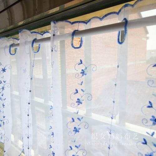 1pc pelmets embroidered half window valance curtain for cornice rustic kitchen curtains styles cafe short panel curtain