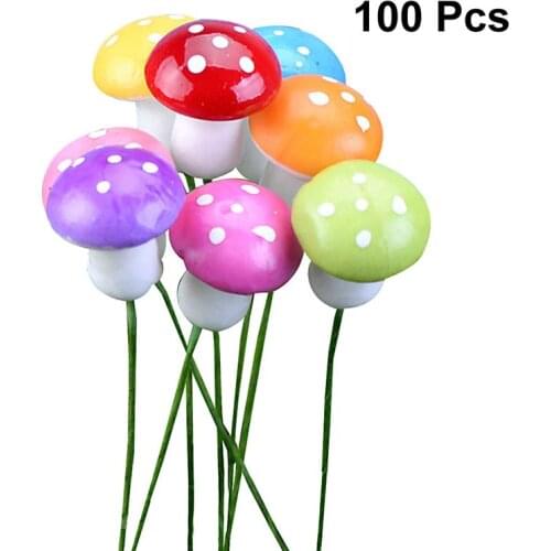 100PC Mini Foam Mushroom Garden Ornament Flower Pots Bonsai Micro Landscape Accessories Decoration
