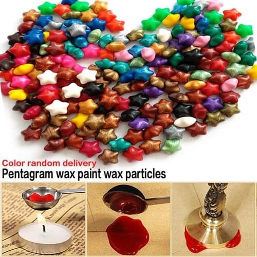 100Pcs Star Sealing Wax Beads for Sealing Stamps Greeting Letters Sealing Supplies Invitation Card Decorative Stamp Wax Mixed