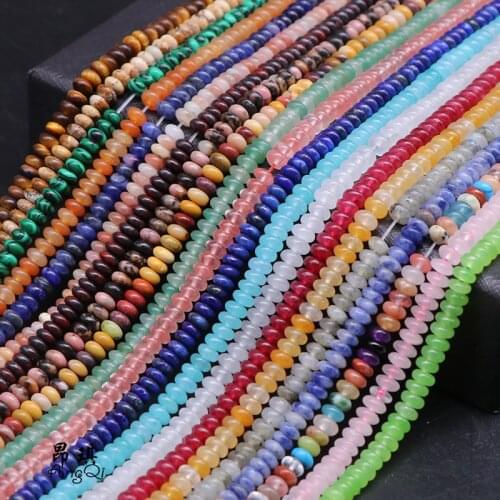 2x4mm Multicolor Abacus Beads Natural Stone Spacer Beads For Needlework DIY Charms Woman Bracelet Necklace Ear Stud 15'' Strand