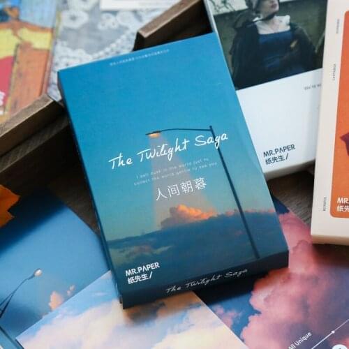 30 Pcs/Set Moonrise Kingdom Series Postcard INS Style Scenery Greeting Cards Message Blessing Card Gift Stationery