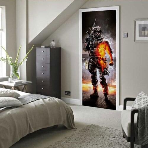 3D creative Call of Duty 2 door stickers wall stickers self-adhesive waterproof removable