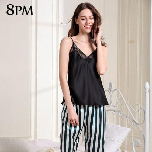 Satin Silk Pajamas Set Short Sleeve Sexy Sleepwear Summer Pj Women Sets Femme Sexy Lingerie Pyjamas ouc513