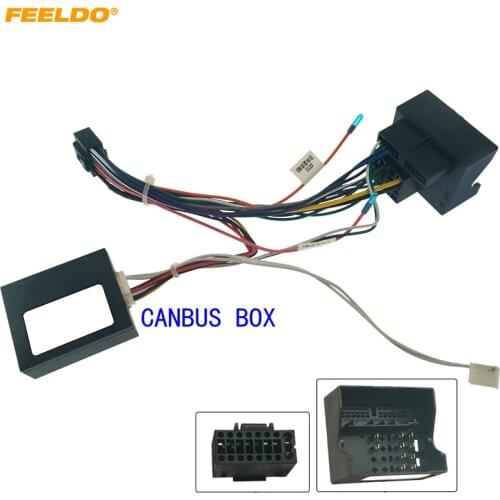 FEELDO Car Audio 16PIN DVD Player Power Calbe Adapter With Canbus Box For Mercedes-Benz E-Class W211/W220 Stereo Plug #HQ7013