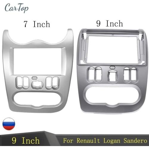 2 din Car Radio Fascia for RENAULT Logan Sandero DACIA Duster Double din Radio Fascia Frame Adapter CD Panel Dash Trim Bezel