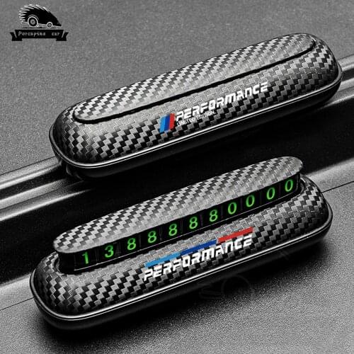 Car Temporary Parking Card Rotate Phone Number Plate Aluminum Stickers Park Stop in Car-styling For BMW E46 E90 F10 f15 f16 f30
