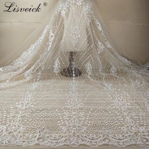 Off white Mesh Tulle Embroidery Lace fabric French lace fabric DIY Sewing Fabric Material Bridal Wedding Dress Lace Fabric