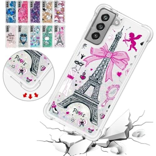 Glitter Phone Case on For Xiaomi POCO X3 Pro Redmi 7A 6A Note 8 9 10 Pro Max 9S 10S 9T Dynamic Liquid Quicksand Soft Back Cover