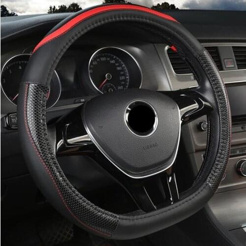 D Shape Auto Car Steering Wheel Cover Micro fiber Leather 38CM Steering-Wheel covers Interior accessories