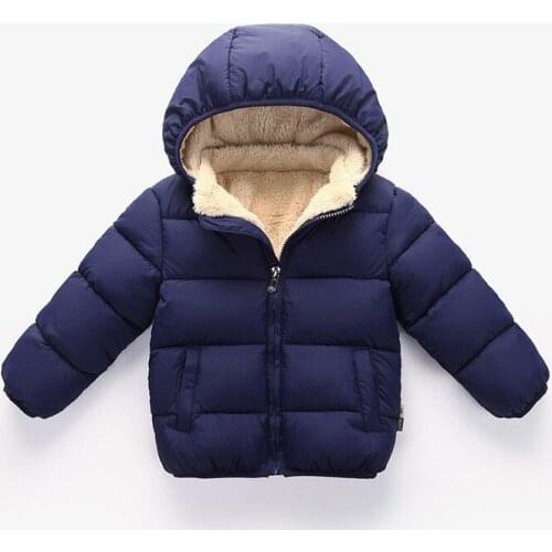 2020 Winter Coats For Children Solid Colors Boys Girls Jackets Hood Baby Kids Thick Outerwear Clothes Plus Velvet Warm Coats