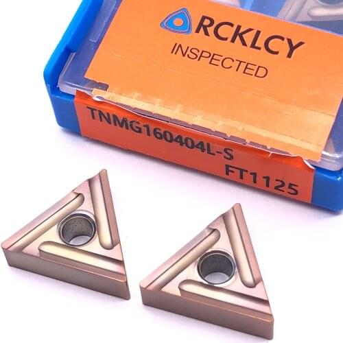 10pcs RCKLCY TNMG160404 L-S FT1125 Carbide Insert Stainless Steel Blade Cutter CNC Lathe External Turning Tool
