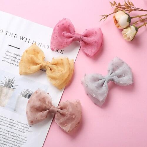 2PCS Bow Hairpin Colorful Barrettes for Baby Girls Boutique Hair Clip Net yarn Ribbon Hairpins Hairgrip Headwear Children Gift