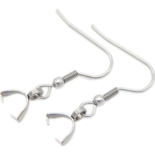 Never Allergy 10pcs/lot 27x20mm 316Stainless steel earring Ear hook accessories DIY Ear Jewelry Making