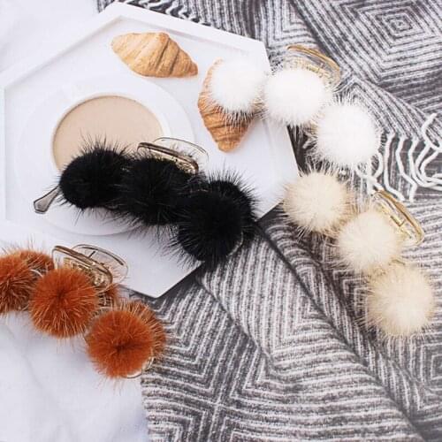 New Fashion Autumn Winter Color Simple Versatile Hair Ball Plush Hairpins Hair Ring For Women Hair Accessories Headdress