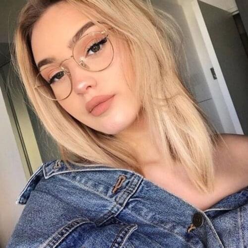 Vintage Glasses Woman Sexy Round Frame Eyeglasses Man Retro Metal Optical Eyewear Blue Light Blocking Gafas De Sol Oculos CM908